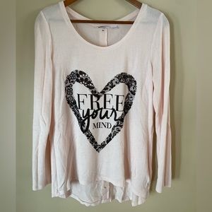 Reitmans Free Your Mind Pink Sweater with Button Details Size Medium